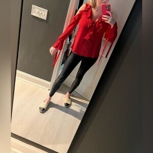 New BCBGMaxAzria Red Blouse, Retails $188, XS